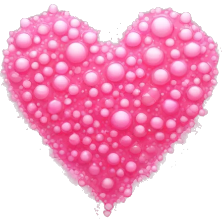 a pink heart made of bubbles emoji