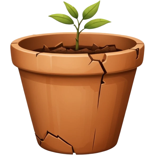broken empty flower pot with out emojis emoji
