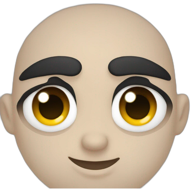 Black hair black eyes male emoji