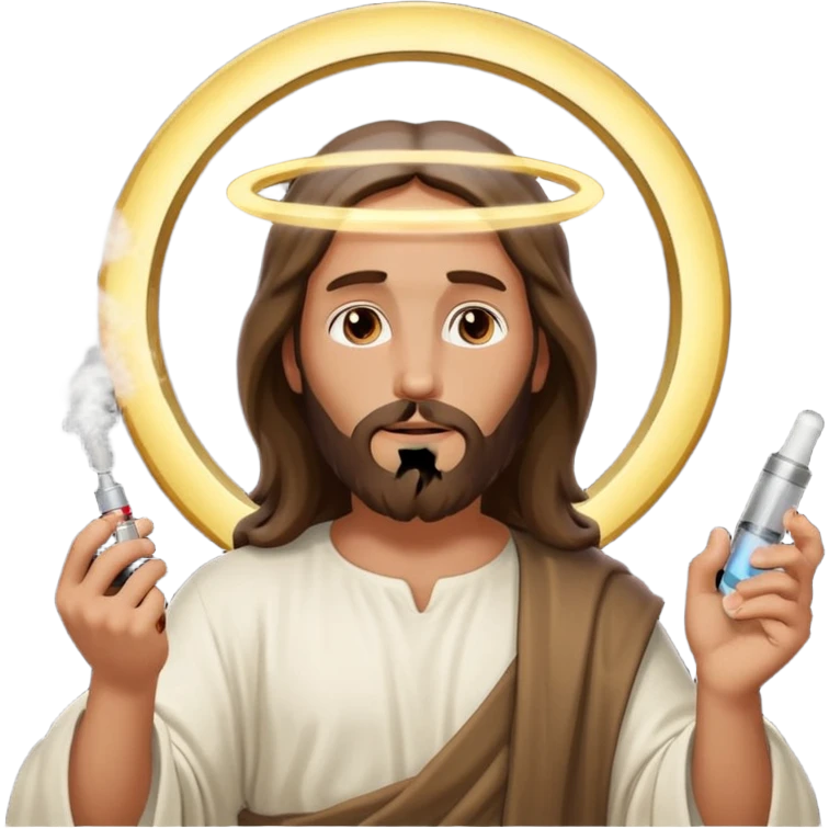 jesus hitting a vape emoji