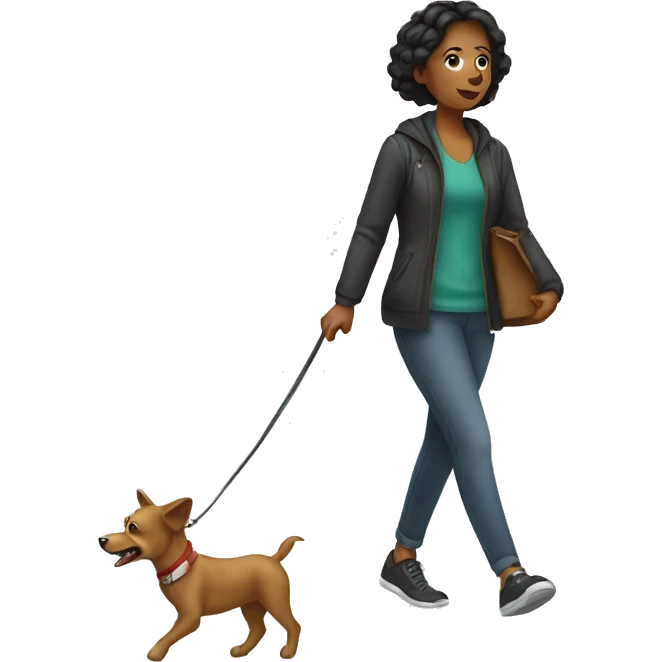 woman walking with her dog emoji