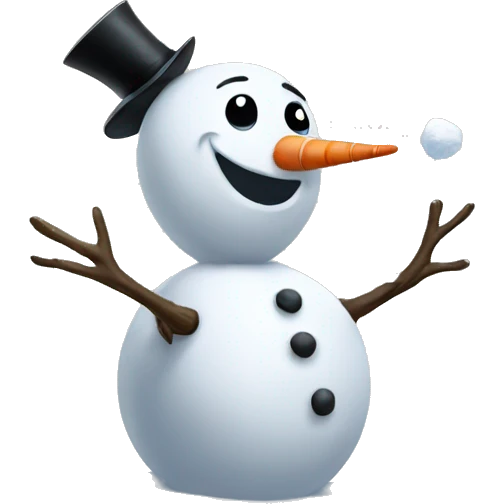snowman throwing a snowball at olaf emoji