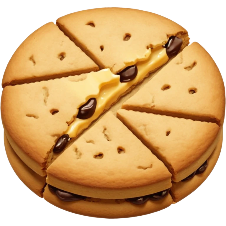 A pair of plain cookies, one of them with a bite taken out. emoji