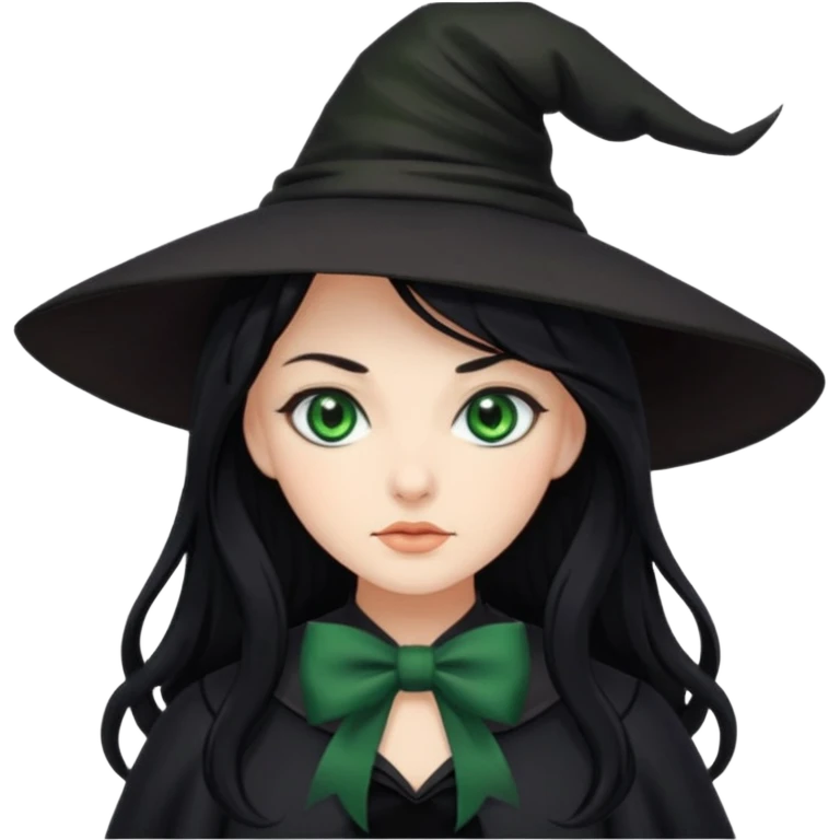 Witch wearing bow emoji