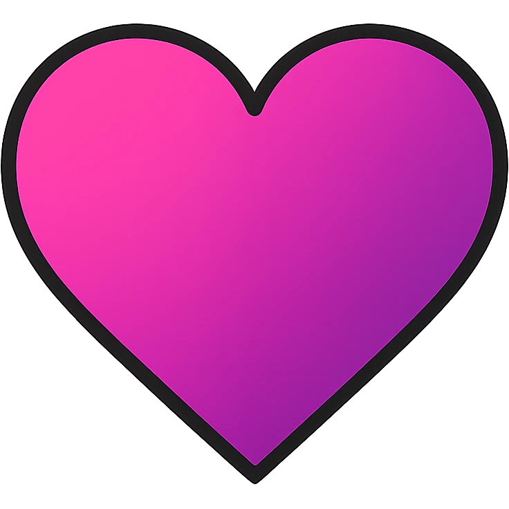 gradient heart icon blending hot pink and deep purple, modern icon style, clean lines, no text emoji