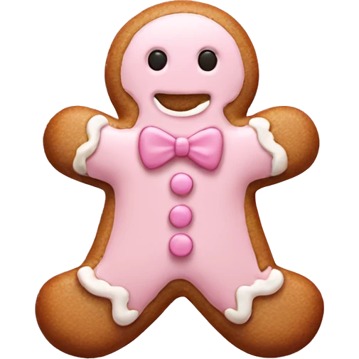 Light Pink gingerbread man emoji
