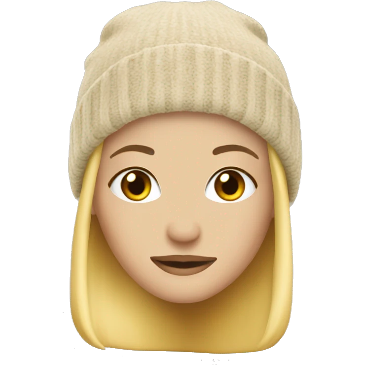 Blonde hair beanie hat emoji