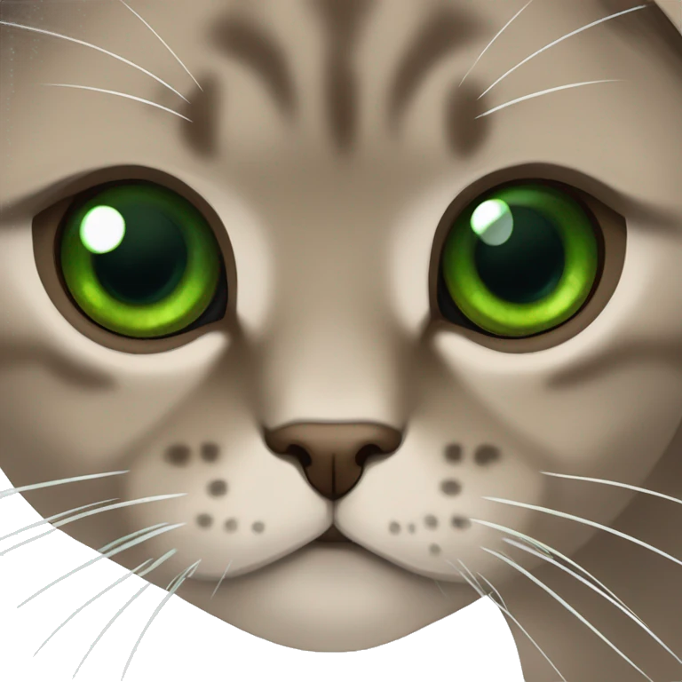 Brown scottish fold with green eyes  emoji
