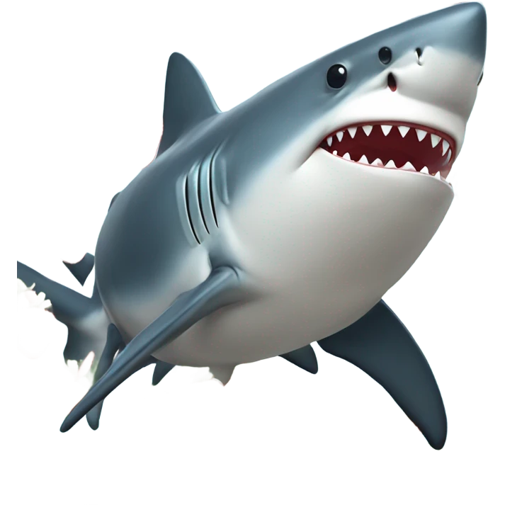 shark with tophat holding a strawberry emoji