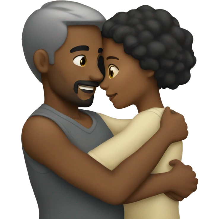 Cuddling (white man, black woman) emoji