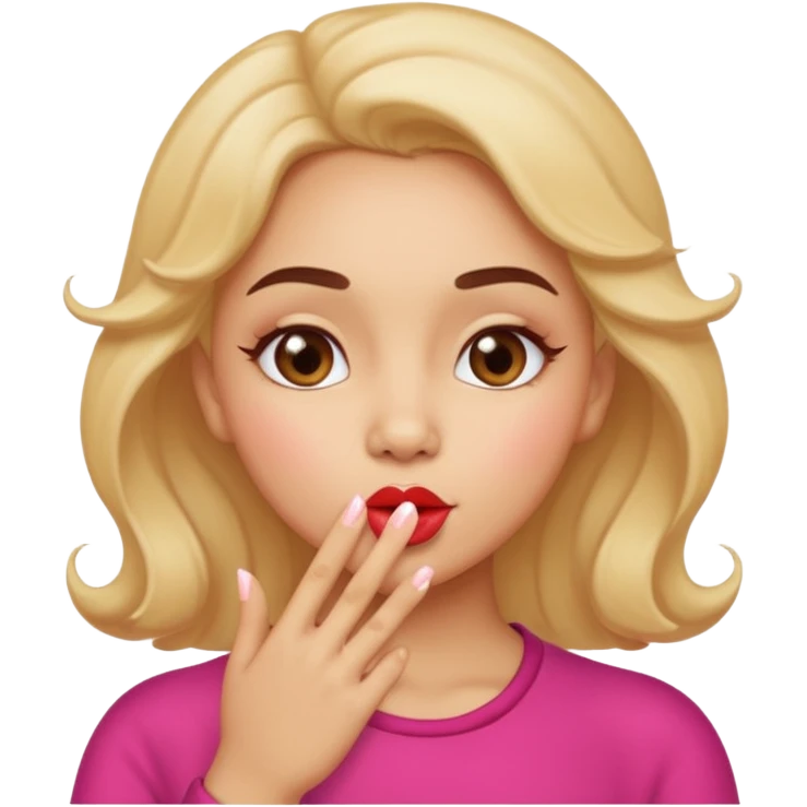 Light skin lady blowing a kiss emoji
