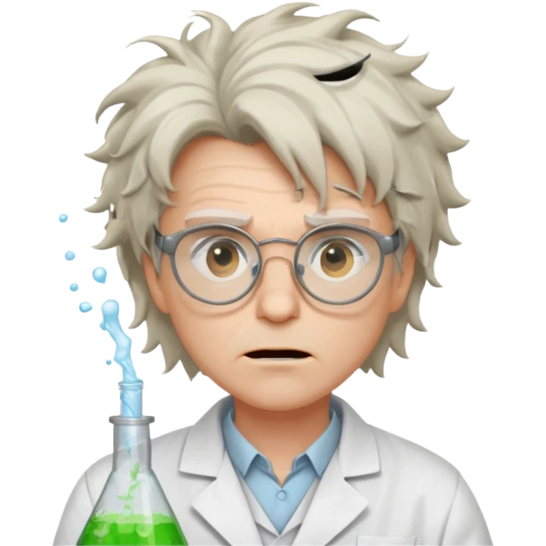 Un savant fou avec des lunettes emoji
