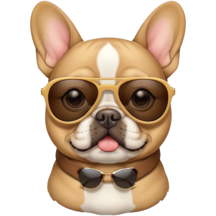 French bulldog with sunglasse emoji
