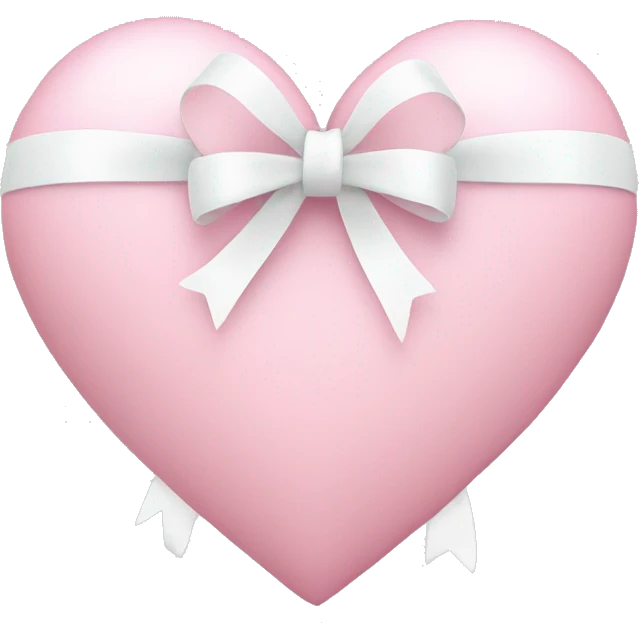 Pastel pink heart with white bow emoji