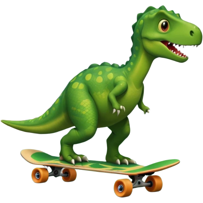 Dinosaur on a skateboard emoji