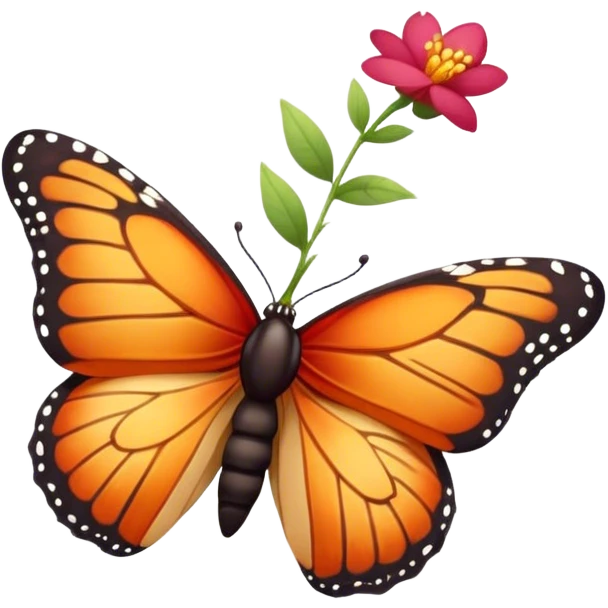 Cinematic Realistic Cute Yawning monarch Butterfly Portrait Emoji, Head tilted slightly with a dramatic, wide-open yawn, showcasing soft, downy ruby wings with gentle droop and half-closed, drowsy eyes rendered in exquisite natural detail, high shine, relaxed yet expressive, styled with a dash of delicate floral charm, soft glowing outline, capturing the essence of a sleepy yet affectionate red butterfly that appears ready to rest its vibrant wings in quiet slumber! emoji