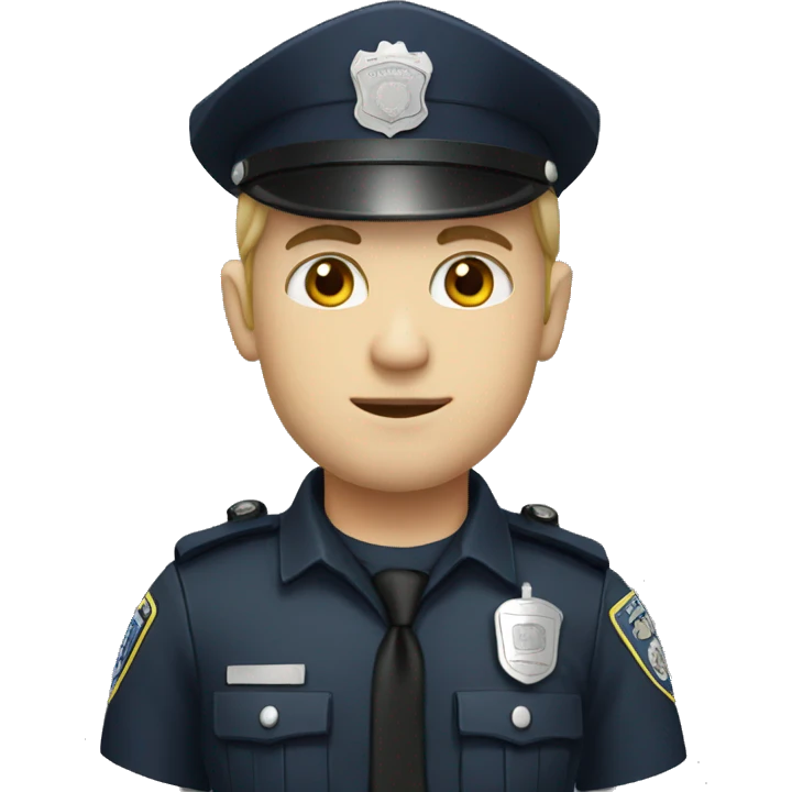 Police man, white skin, emoji emoji