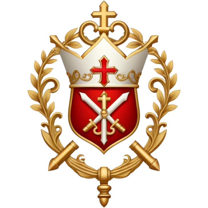 Pope's emblem with a touch of red holy emoji