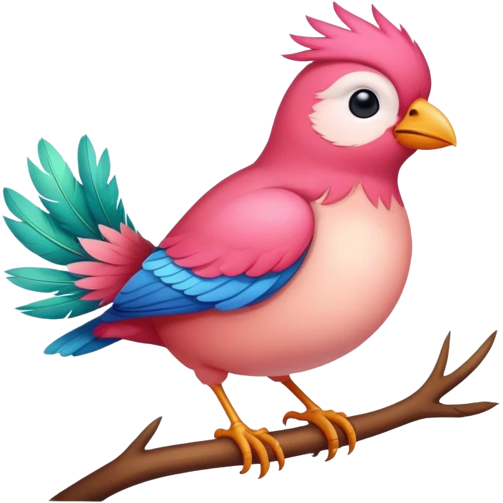 Rosy faced live bird emoji