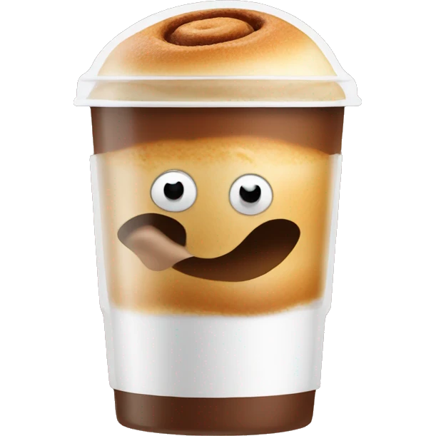 Cinnamon and cappuccino bun in a disposable glass emoji