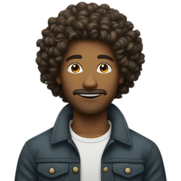 Homme cheveux bouclés emoji
