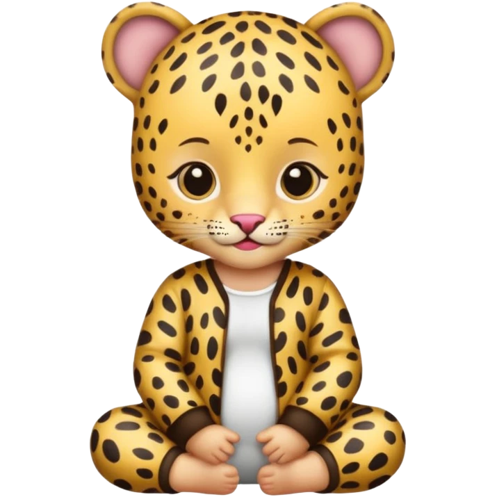 baby with leopard patterned clothes emoji