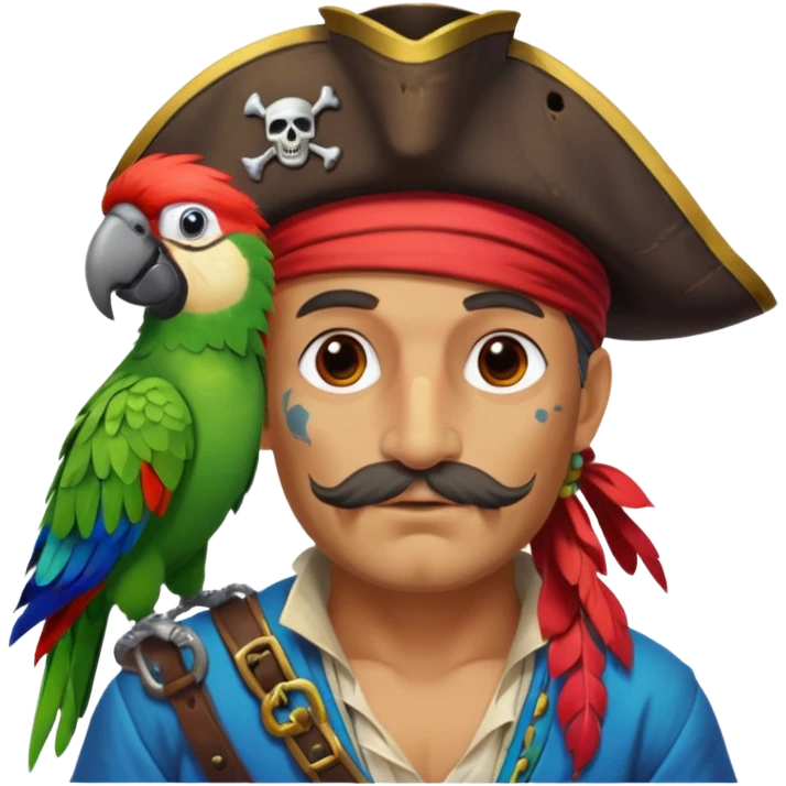 pirate and parrot emoji