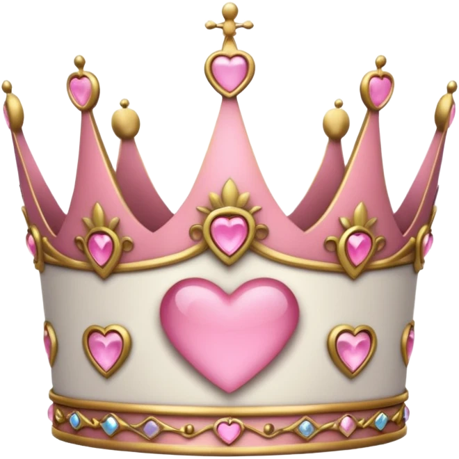 Crown little pink with heart emoji
