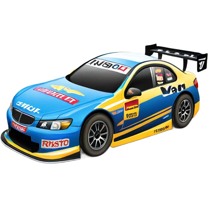 side view of v8 supercar racecar emoji
