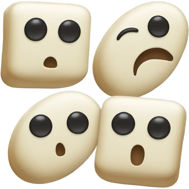 Tic tac with eyes nose and mouth emoji