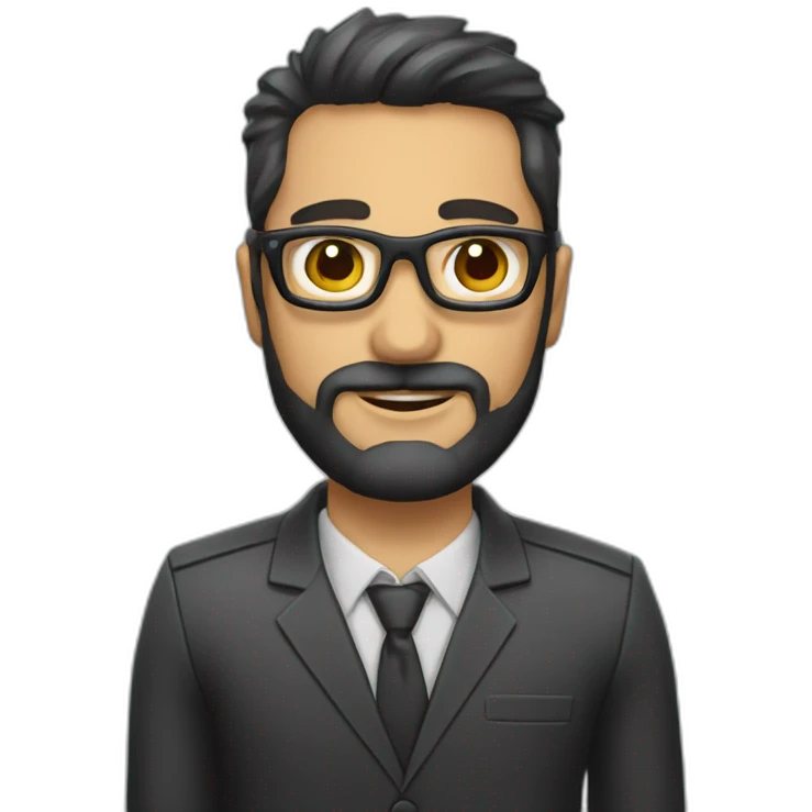 Recepcionistas moreno con barba y gafas emoji