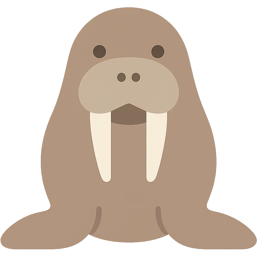 walrus, flat color icon, clean and modern emoji