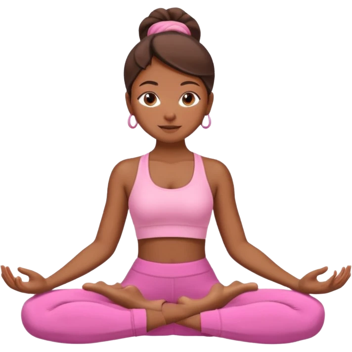 Pembe kıyafetli yoga yapan kız emoji