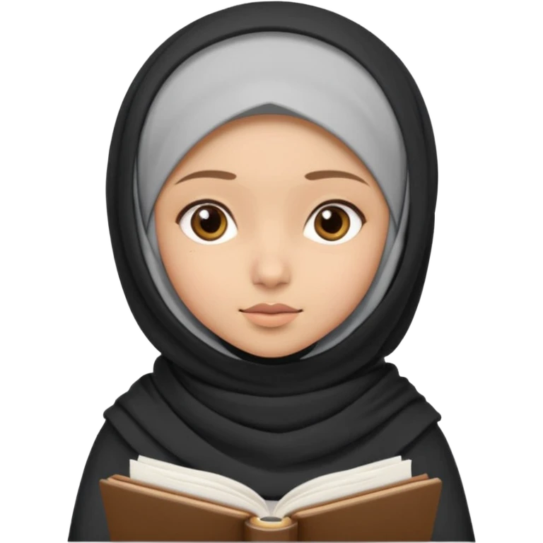 فتاة محجبه تدرس  emoji