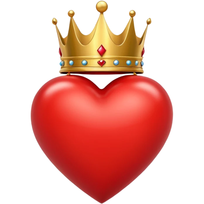 I want a red heart these emoji ❤️ and i also want a crown like this 👑 on it from front and it should be from a one side emoji