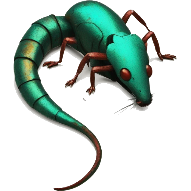 Black red gold green cyan rusty grunge effect scratched patina rat mouse scorpion tail stinger  emoji