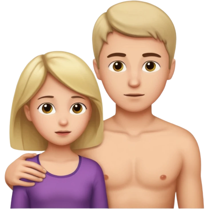 One boy looking at the girls chest  emoji