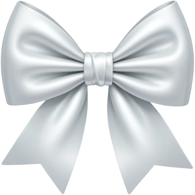 white satin bow emoji
