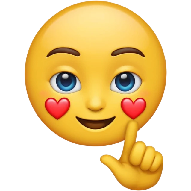 Emoji pointing w heart eyes emoji