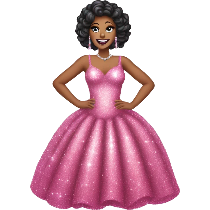 drag queen full body pink sparkle dress emoji