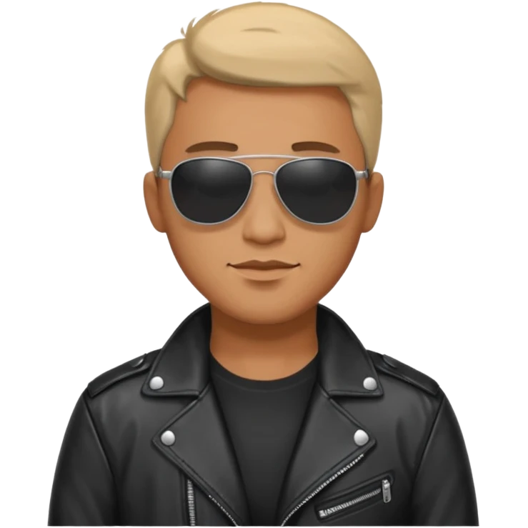 Biker Gang with Sunglasses, Man with black leather jacket, sunglasses emoji