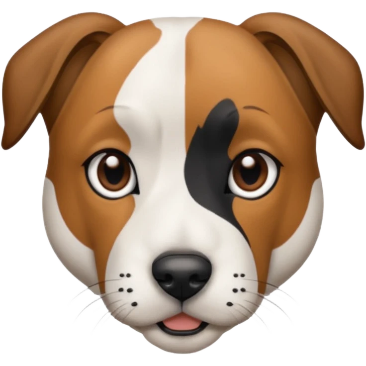 Mountain cur dog with white face black nose and brown ears emoji
