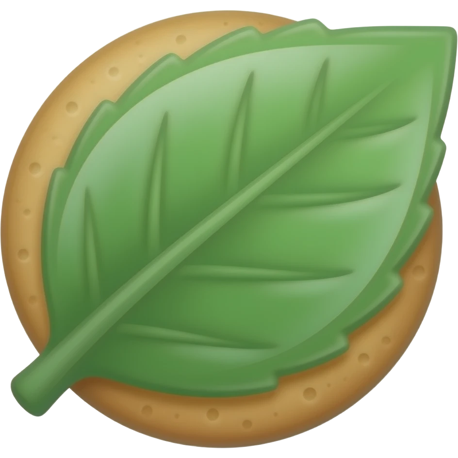 Mint leaf cookie emoji