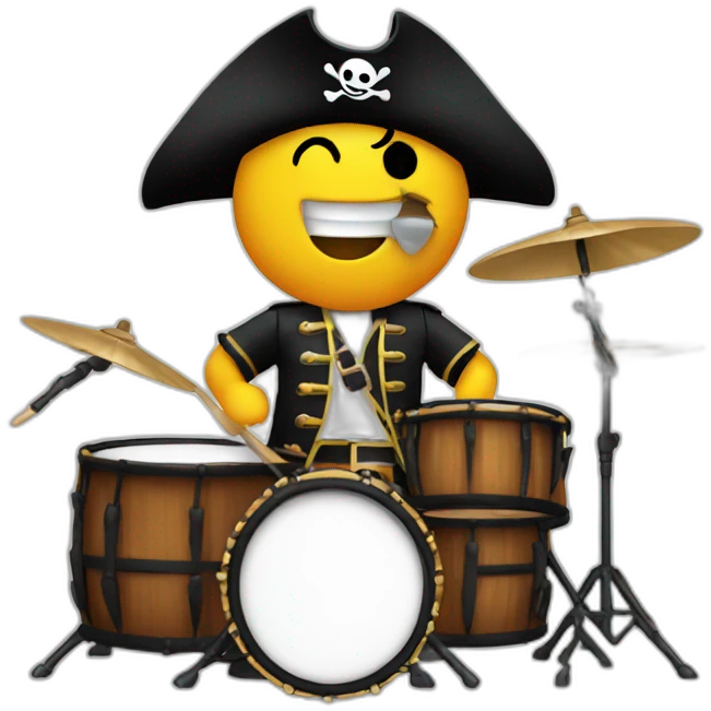 pirate playing drumkit emoji