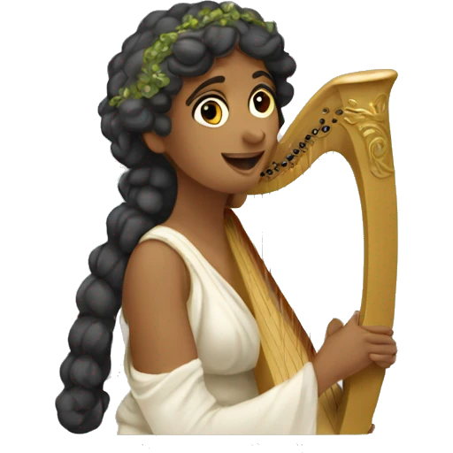 Sappho playing the harp emoji