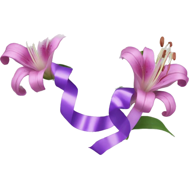 Lillies with a ribbon emoji
