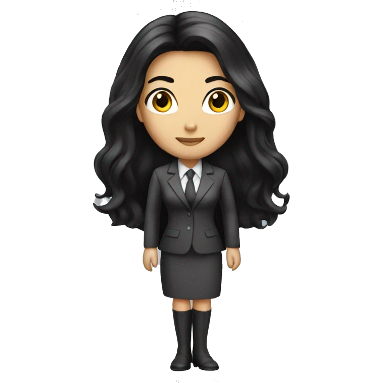 Female defense attorney with long black hair emoji