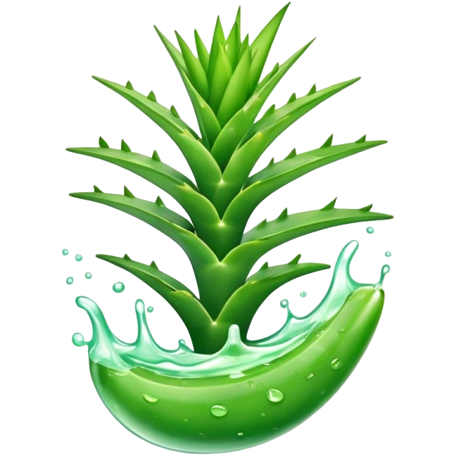 Half cut aloe vera emoji