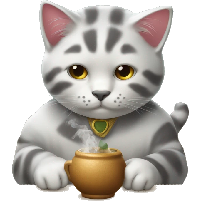 un gatito tomando mate argentino emoji