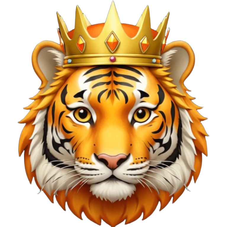 Bengal tiger with crown emoji